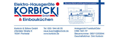 Logo Elektrohausgeräte und Einbauküchen Korbicki und Söhne GmbH